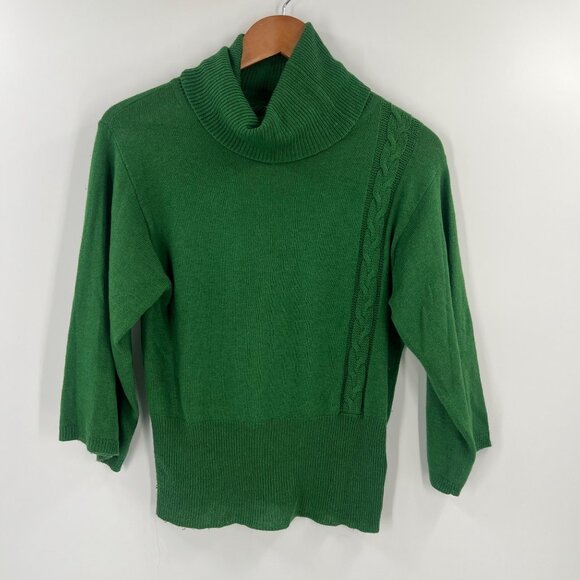 Anthropologie Sparrow S Cowl Neck Sweater Emerald Green Wool Blend Knit Pullover - Picture 10 of 10